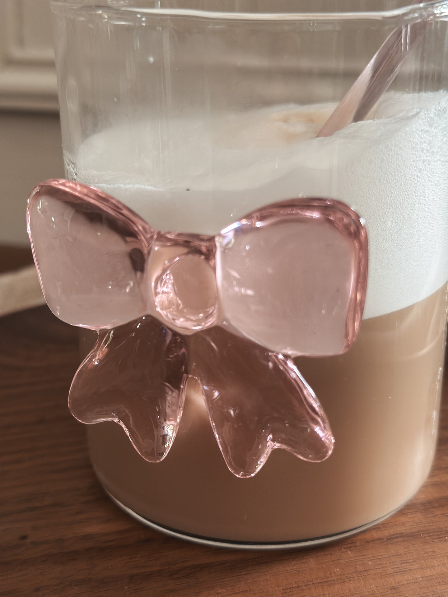 Glas Roze Strik - set van 4