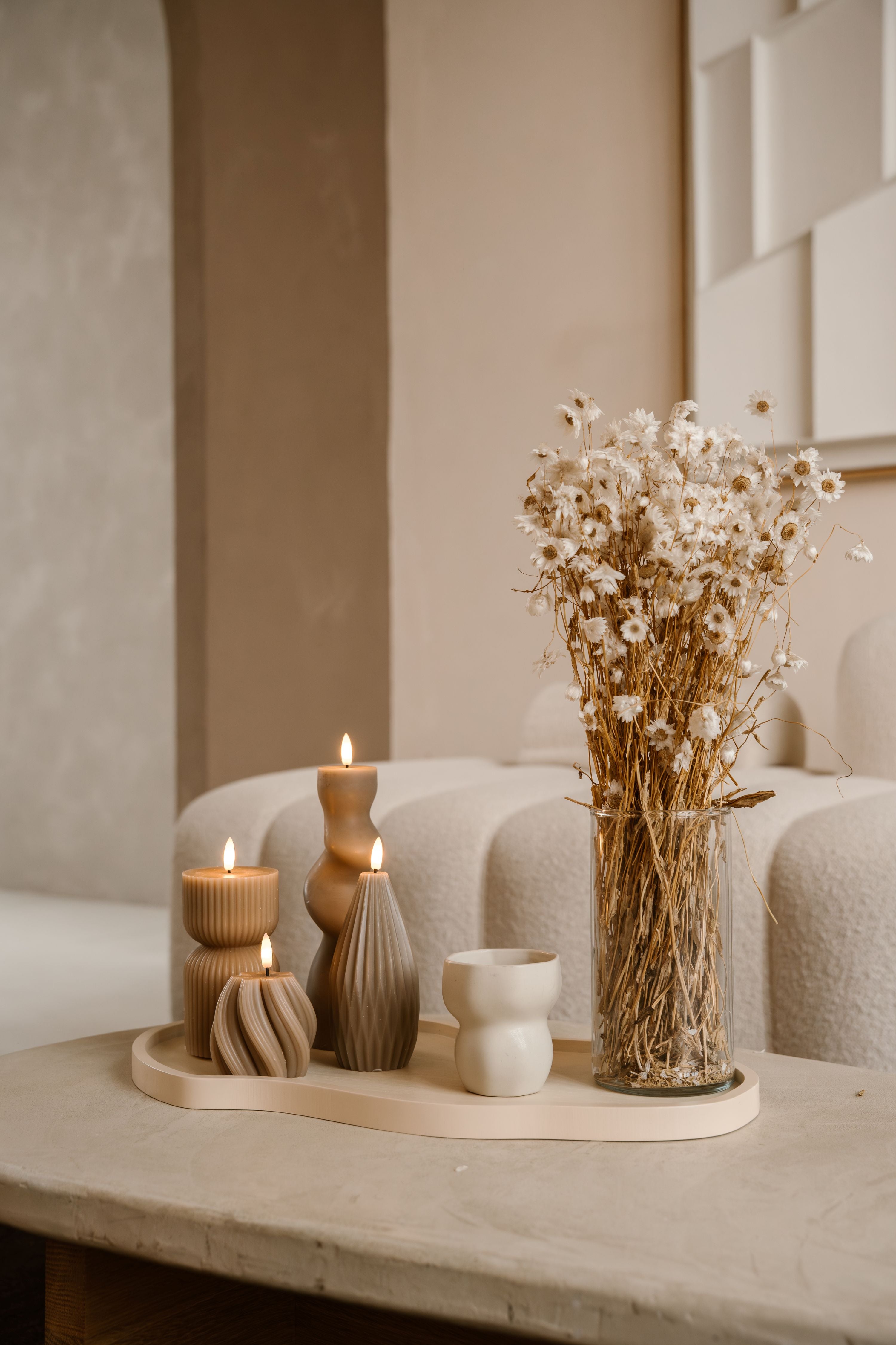 DIENBLAD ORGANISCH LANG BEIGE S