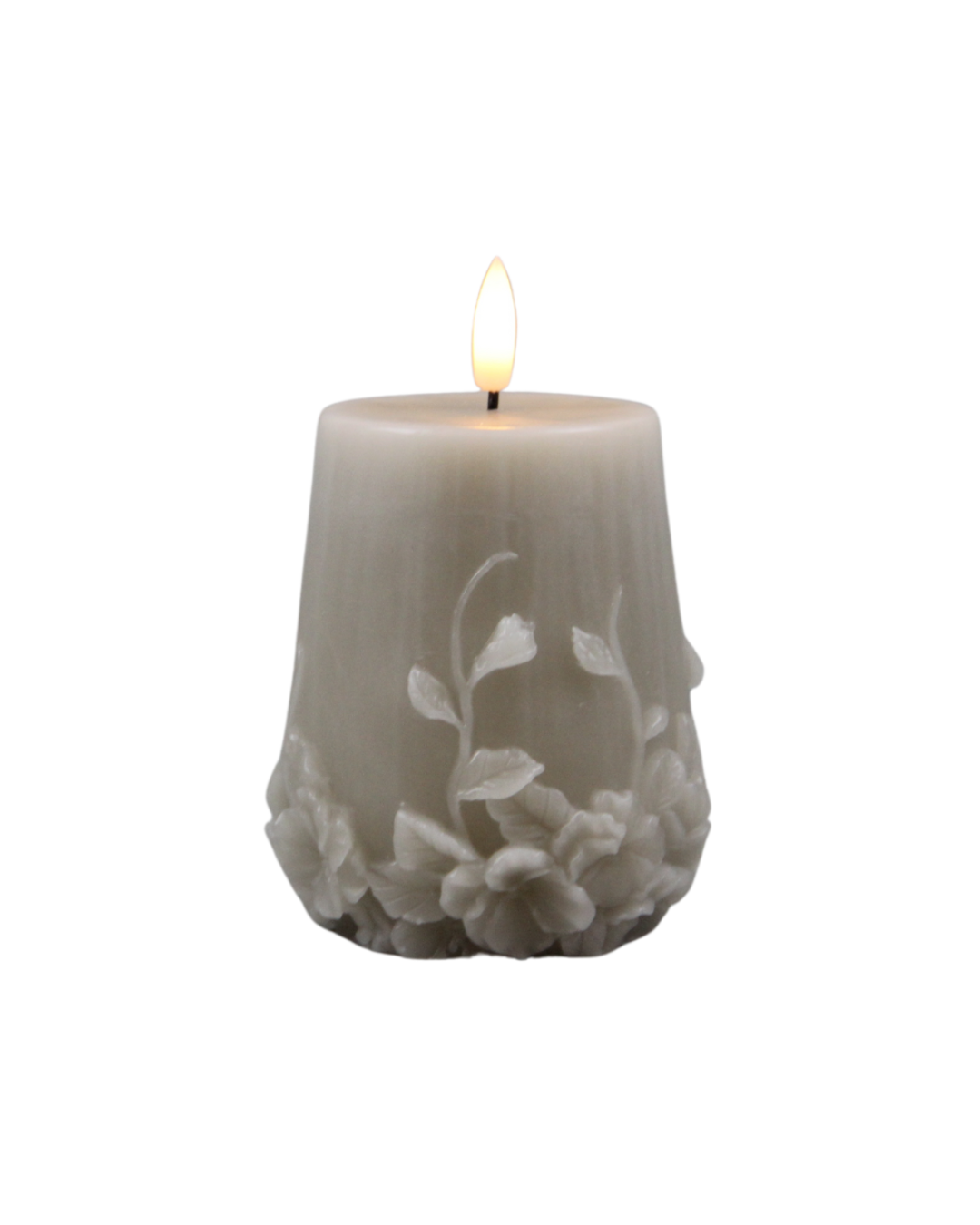 JUNOfires led kaars ledkaars stompkaars bloem bloemen beige timer