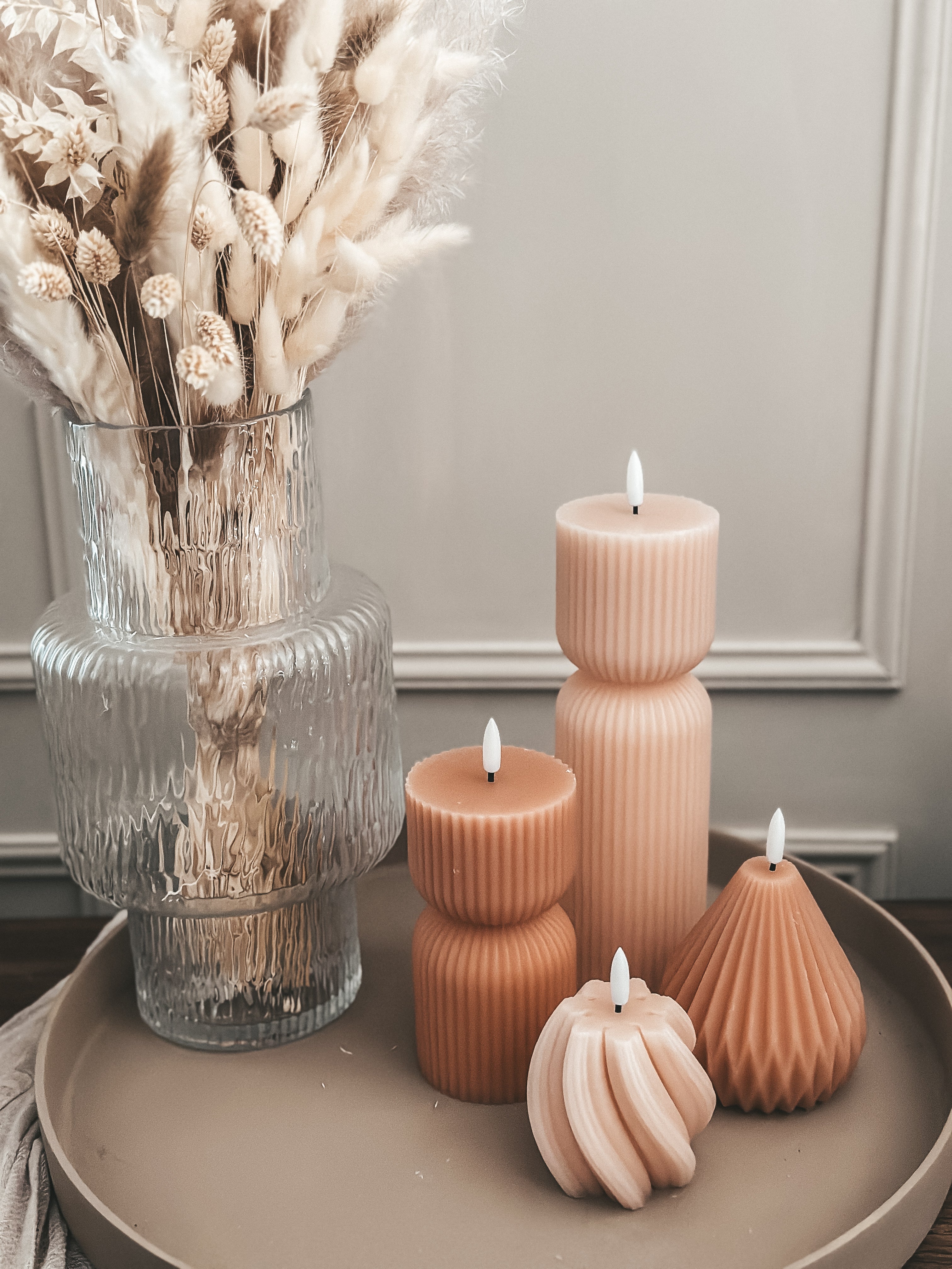 JUNOfires set roze ledkaarsen