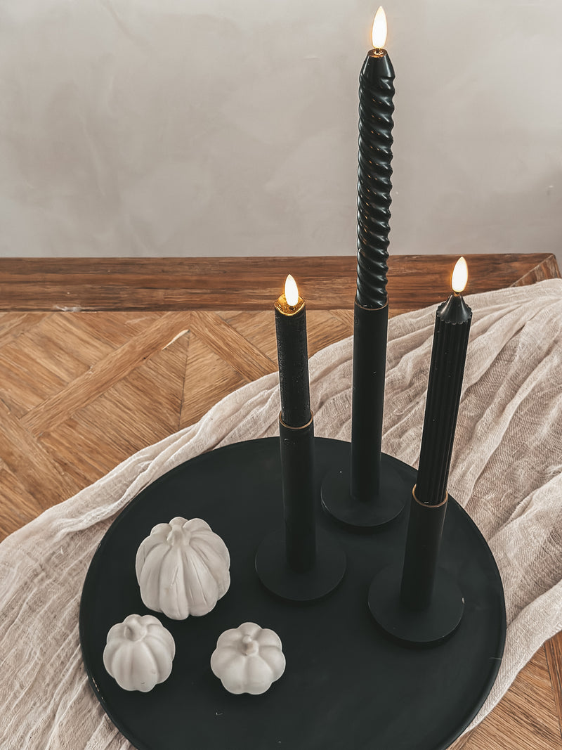 KANDELAAR HOUT zwart set