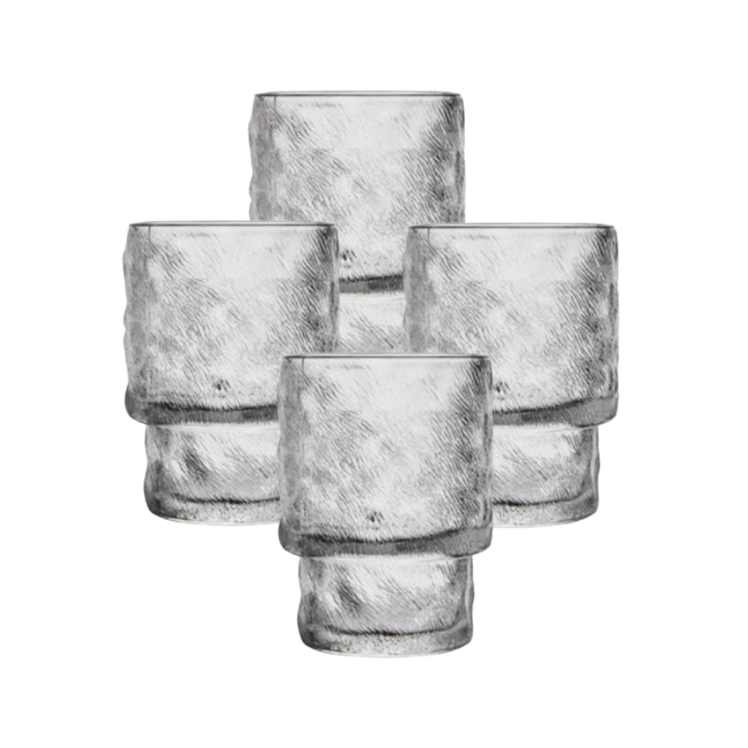 Mat glas S -set van 4