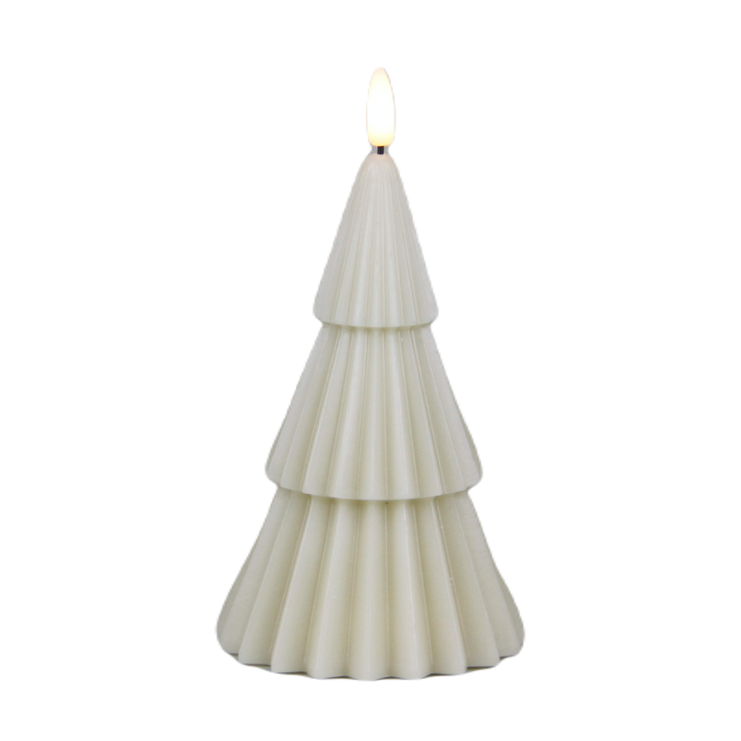 JUNOfires beige kerstboom kaars met timer