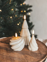 KERSTBOOM KAARS BEIGE S TWIST