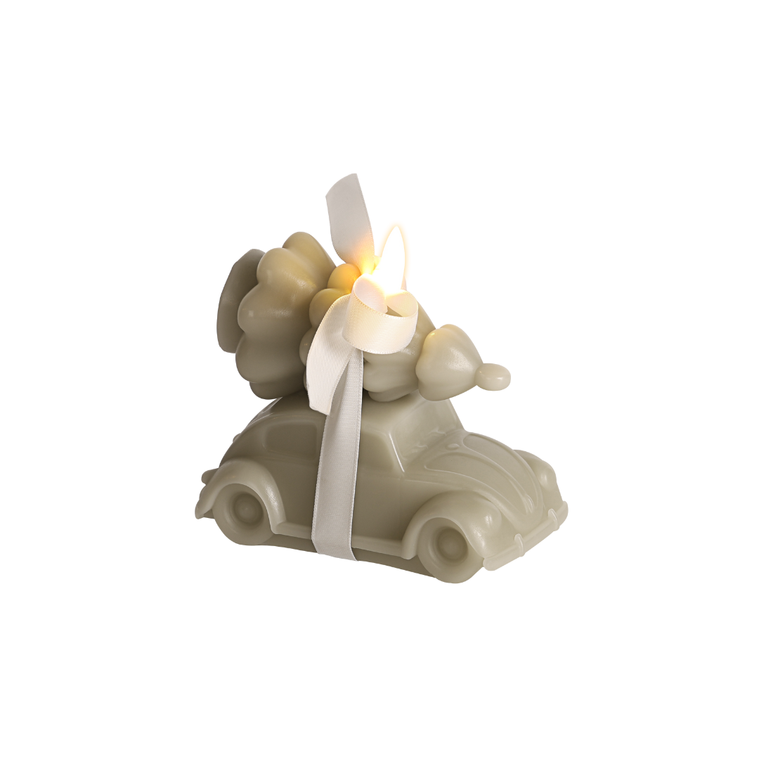JUNOfires ledkaarsen ornament kerstauto kerstboom beige