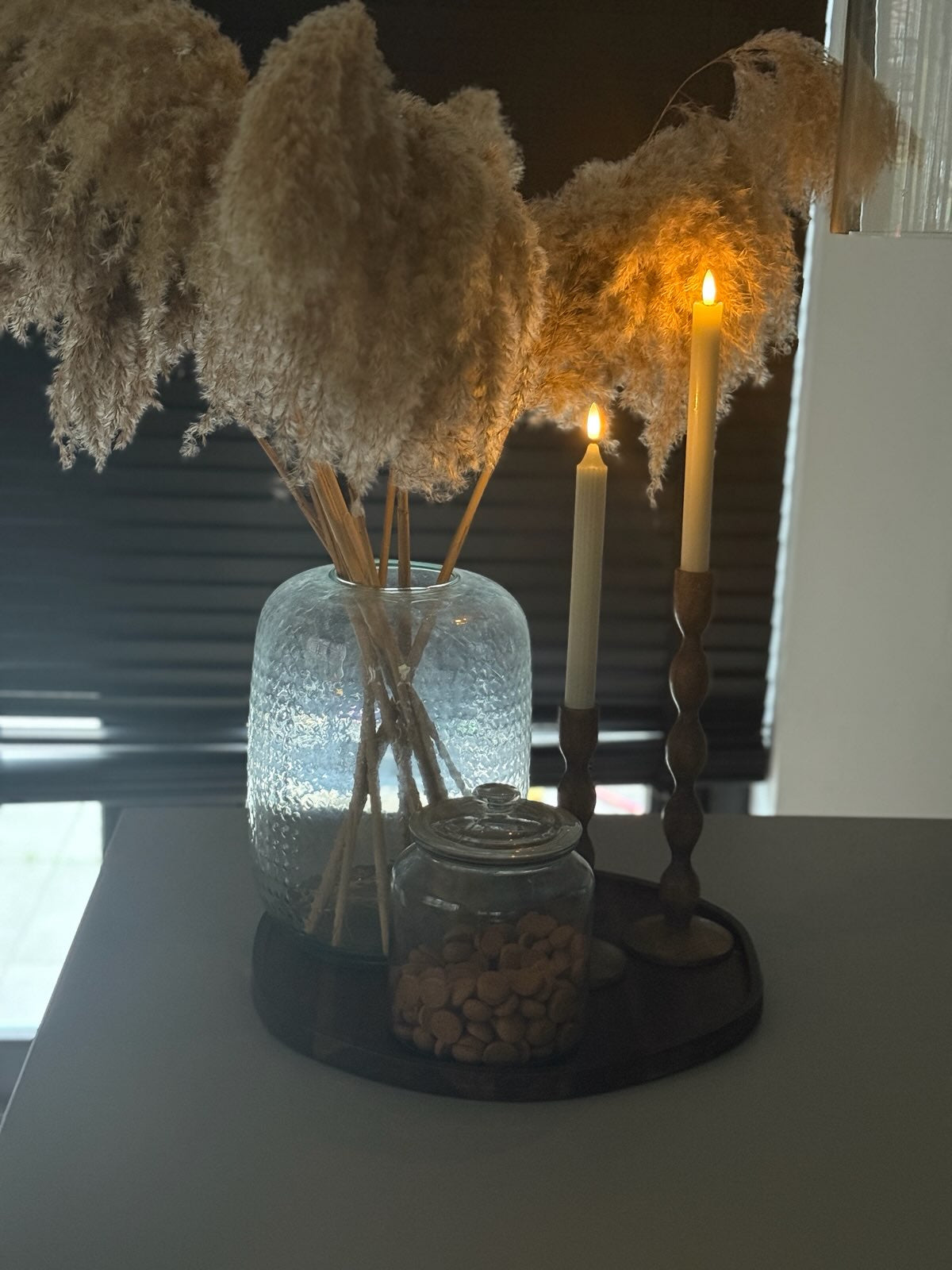 ORGANISCH DIENBLAD DONKER HOUT ROND XL