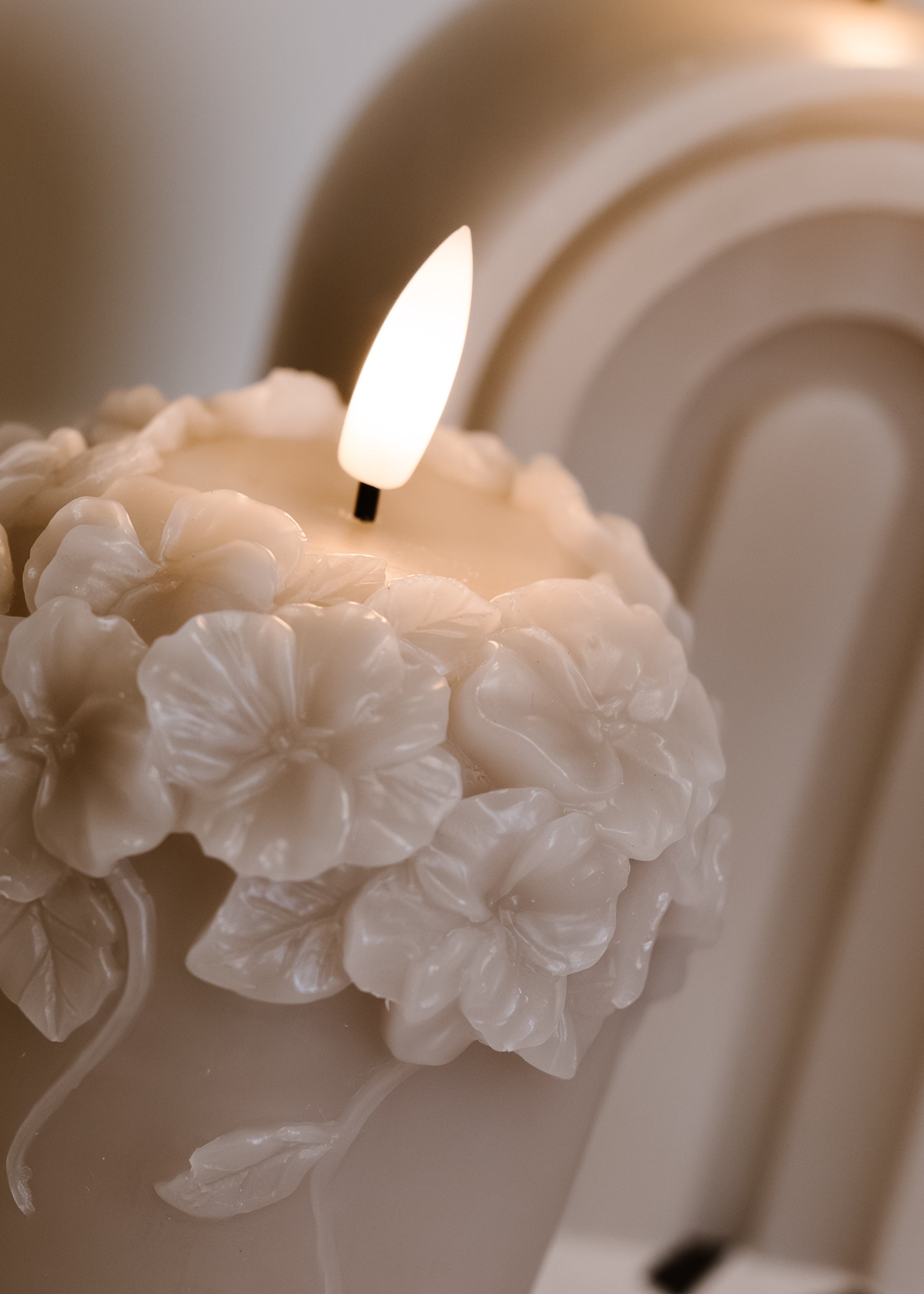 STOMPKAARS BEIGE BLOEMEN BOVEN - AB