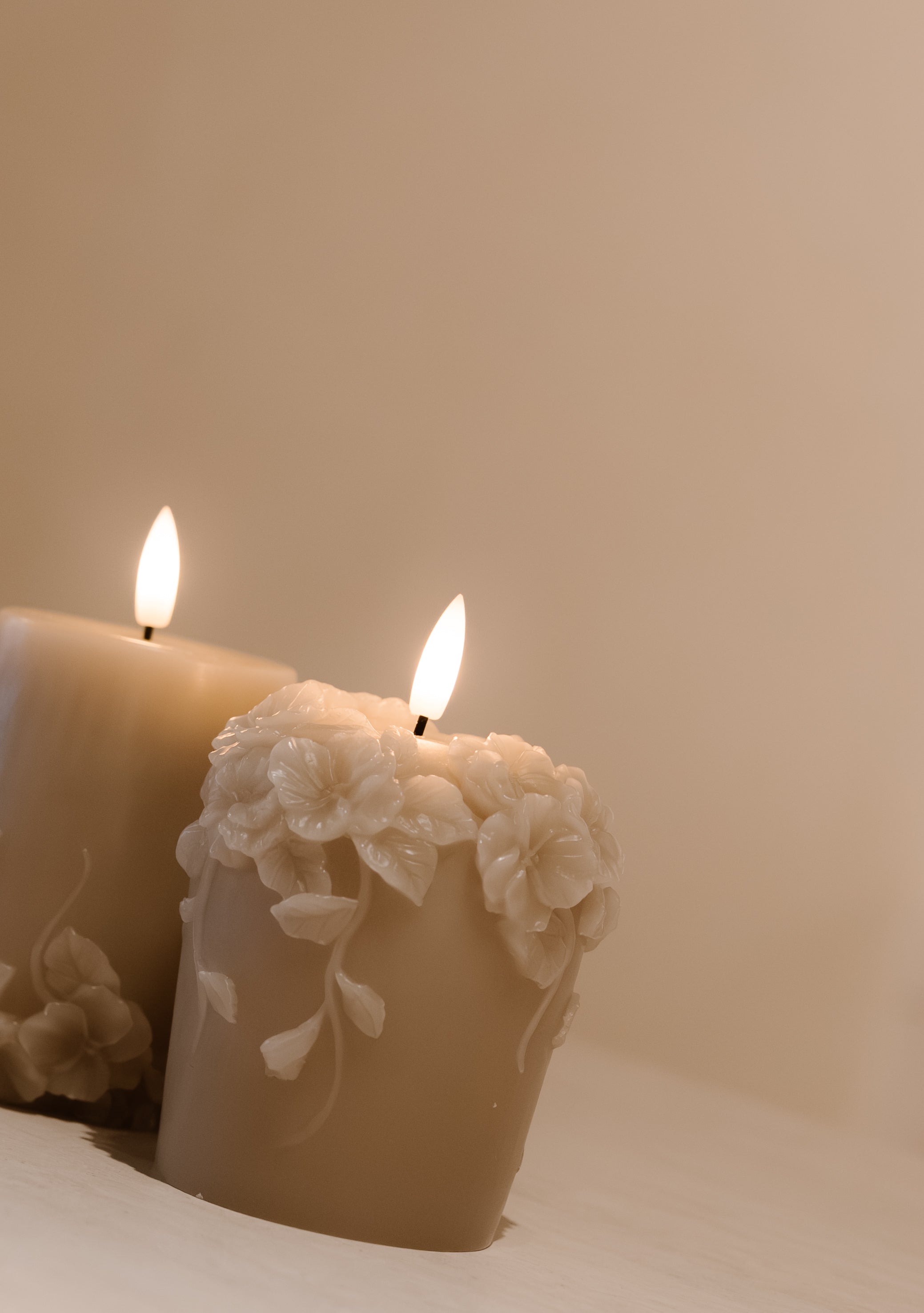 STOMPKAARS BEIGE BLOEMEN BOVEN - AB