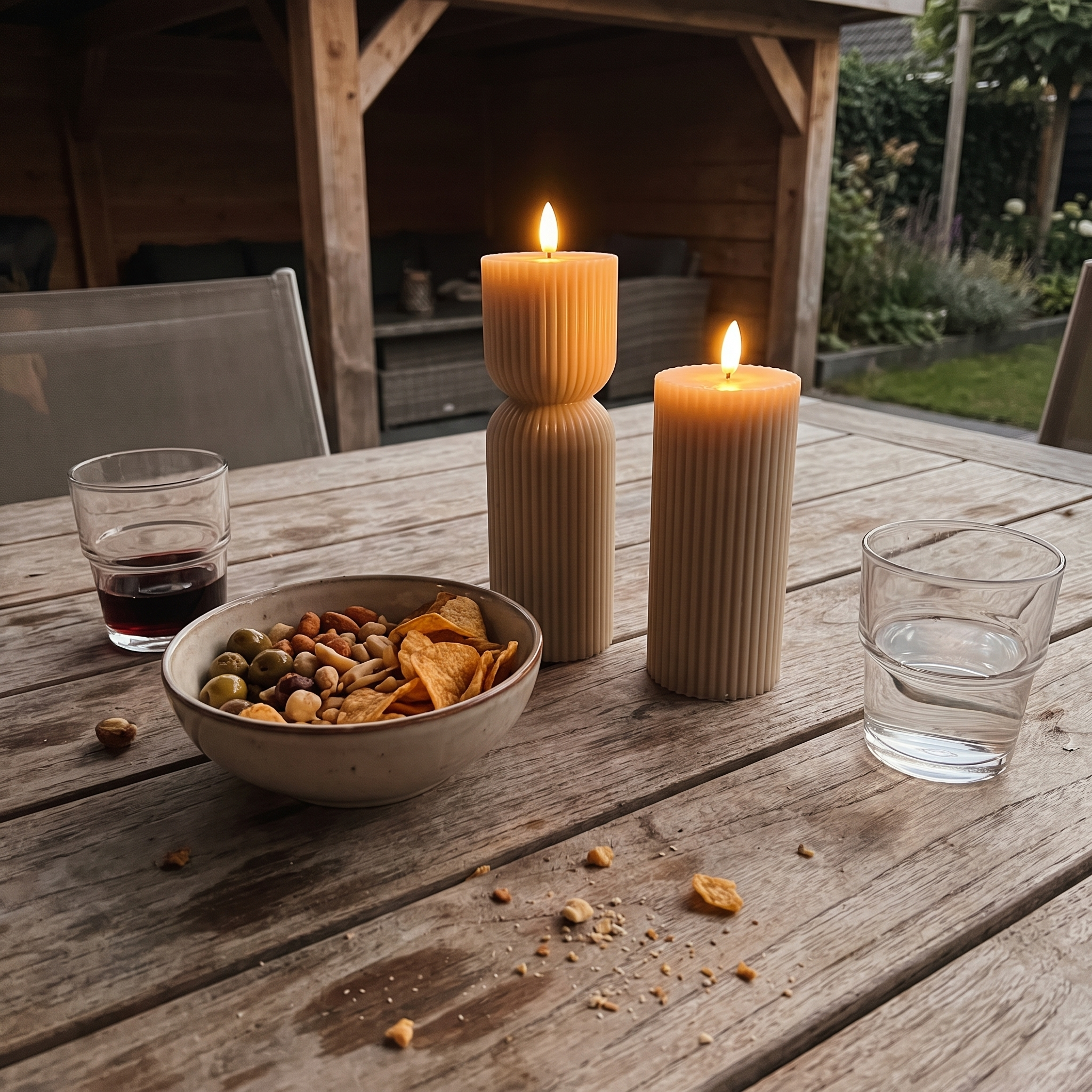 JUNOfires ledkaarsen op de veranda